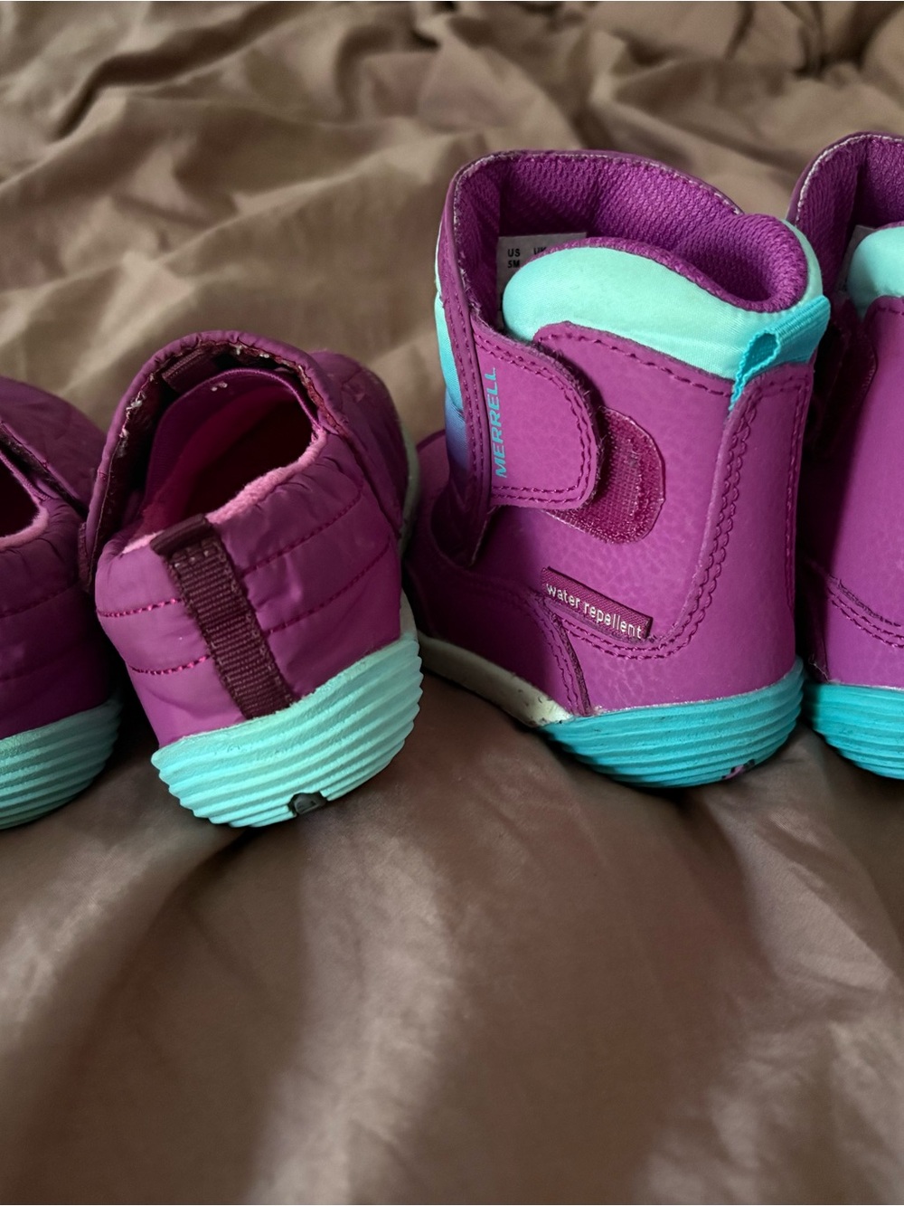MERRELL Toddler Waterproof Purple and Aqua Winter Boots